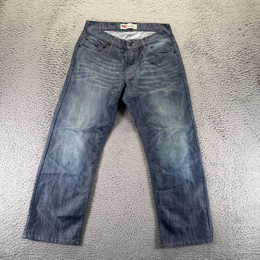 Levi's 514 Jeans Boys 16H Blue Cotton Denim Straight Leg Slim Fit Workwear Baggy